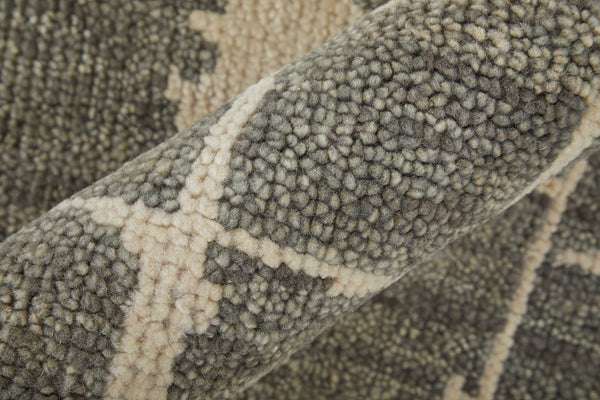 Feizy Rugs Sutton Hand Knotted Wool Rug - Exquisite Abstract Design For Modern And Transitional Interiors Taupe,Ivory Wool T05t6003pewgrnp00