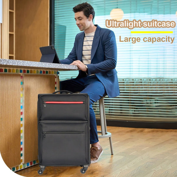 English Elm Softside Spinner Luggage Set Three Piece Expandable Lightweight Travel Suitcases with Tsa Lock W2710P184871