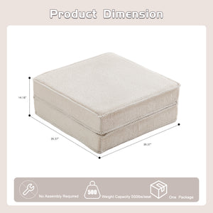 English Elm Compression Mahjong Sofa Convertible Floor Bed Modular Boneless Sectional with Ottoman, White Circle Fleece Comfort and Memory Foam Support W3723P377149