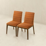 English Elm Ashcroft Furniture - Ines Burnt Orange Velvet Dining Chair (Set Of 2)