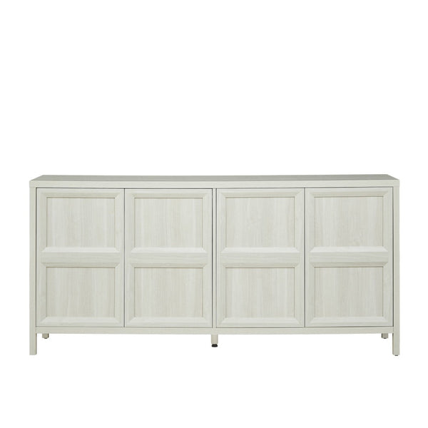English Elm 67'' Scandinavian Oak Sideboard with Touch Latch Doors Soft Close Hinges Living Room Storage Light Gray W1820P420818
