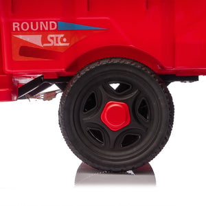 English Elm 12v Kids Electric Cargo Trike with Led Lights Wide Seat Anti-slip Wheels Toddler Ride On Red W1578P336051