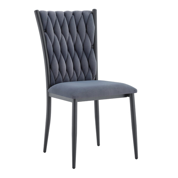 English Elm Elegant Tufted Velvet Dining Chair High Back Foam Seat Tapered Metal Legs Glam W1512P491435