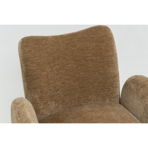 English Elm 360° 360 Swivel Accent Chair Plush Chenille Upholstered Circular Seat for Living Room Office Camel+Brown W2901P463504