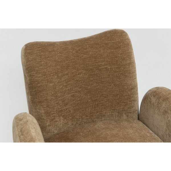 English Elm 360° 360 Swivel Accent Chair Plush Chenille Upholstered Circular Seat for Living Room Office Camel+Brown W2901P463504