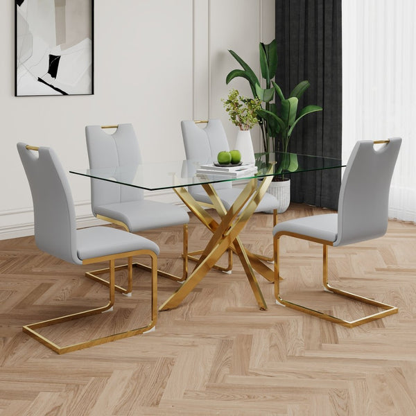 English Elm Modern Faux Leather Dining Side Chairs with Chrome Legs Ergonomic Set of 2 W210127296