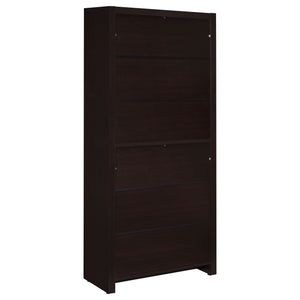 English Elm Maureen Cappuccino 5-Shelf Bookcase with Drawer — Warm Espresso-Toned Display Shelves & Hidden Storage Elegance B062P331099