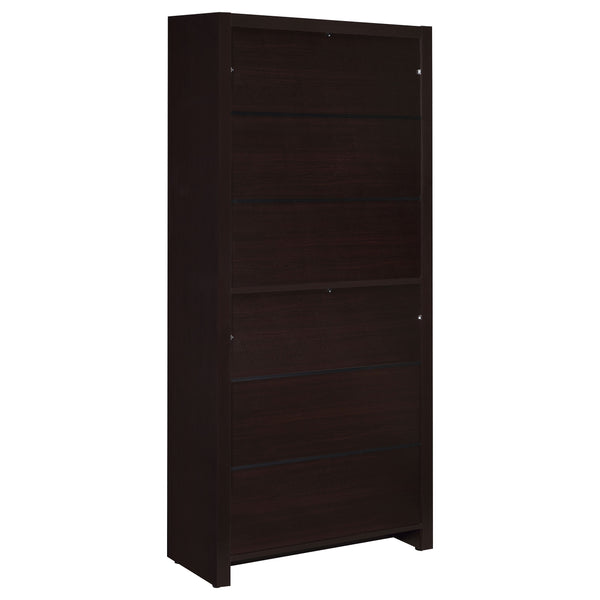 English Elm Maureen Cappuccino 5-Shelf Bookcase with Drawer — Warm Espresso-Toned Display Shelves & Hidden Storage Elegance B062P331099