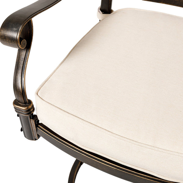 English Elm Maxwell Outdoor Cast Aluminum Swivel Chairs Weather Resistant Patio Set of Two N776P415132B