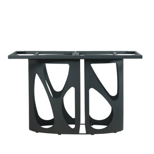 English Elm 70.86" Modern Sintered Stone Dining Table With Curved Black Top & Sturdy Iron Legs For 6-8 People W1535S00429