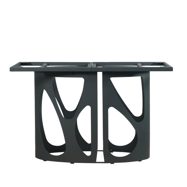 English Elm 70.86" Modern Sintered Stone Dining Table With Curved Black Top & Sturdy Iron Legs For 6-8 People W1535S00429