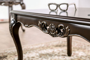 English Elm Coffee Traditional Solid Wood Coffee Table 48"W x 28"D Classic Cabriole Legs Carved Java Finish Elegance B2741P361142