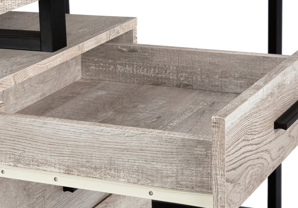 English Elm Computer 48" Desk with Reversible Left/Right Layout, File Drawer & Closed Storage, Metal Legs, Modern taupe 52 L x 27 W x 7 H B2710P219748