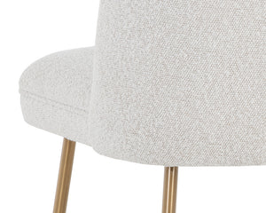 Sunpan Kelty Counter Stool - Chic Boucle Fabric Seat with Elegant Gold Stainless Steel Legs for Dining Space Gold / Copenhagen White