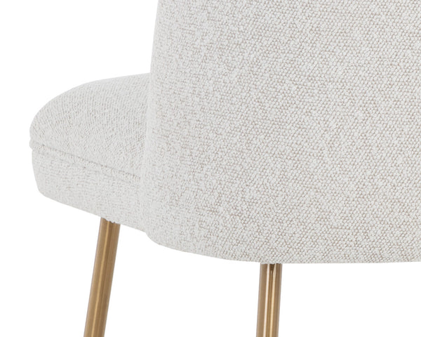 Sunpan Kelty Counter Stool - Chic Boucle Fabric Seat with Elegant Gold Stainless Steel Legs for Dining Space Gold / Copenhagen White