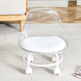 White Chair with Silky Pulleys for Versatile Use; Stylish and Mobile Choice