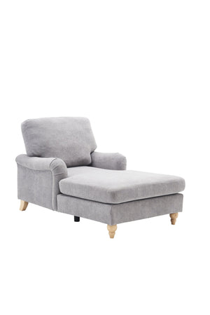 English Elm Modern Mid-Century Oversized Chaise Lounger Sofa Bed with Solid Wood Legs, Deep Seat Comfort Sleeper Grey W2363S00070