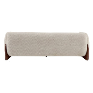 English Elm 82inches Boucle Textured Three Seat Sofa with Walnut Wedge Feet for Modern Living N771P205090V