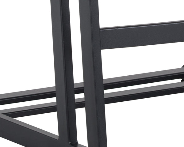 Sunpan Webber Industrial Chic Barstools - Set of 2 with Tufted Faux Leather and Exposed Steel Frame Bravo Cognac