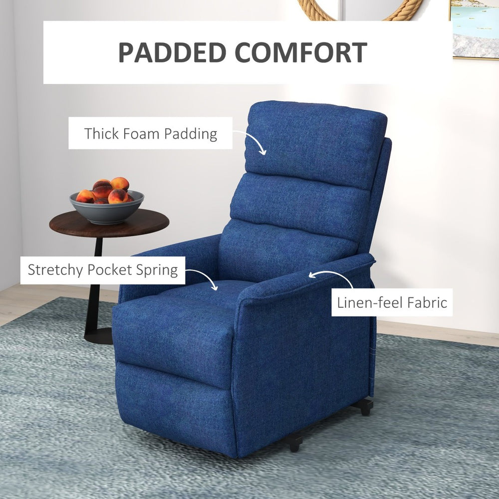 English Elm Electric Power Lift Recliner Chair with Wired Remote Linen Upholstery Living Room T3971P405326