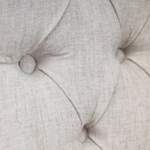 English Elm Upholstered Chenille Dining Chair with Hand-Tufted Back, Curved Solid Wood Legs, Comfortable Armseat Beige W1143P346927