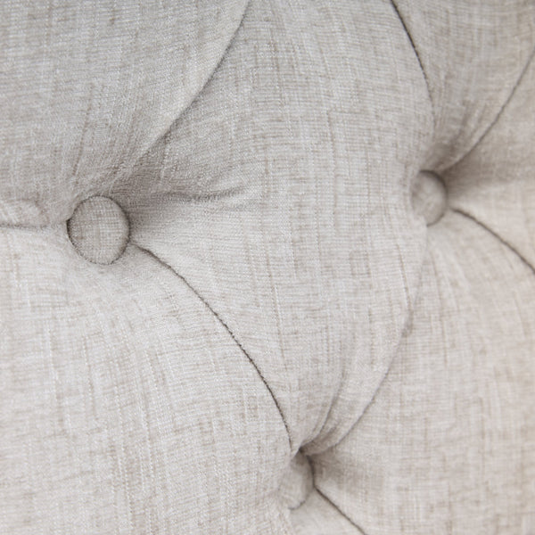 English Elm Upholstered Chenille Dining Chair with Hand-Tufted Back, Curved Solid Wood Legs, Comfortable Armseat Beige W1143P346927