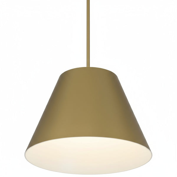 English Elm 16 Inch Sculptural Matte Pendant Light with Etched Glass Diffuser for Kitchen or Dining Antique Brass B370P403646