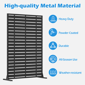 English Elm Outdoor Privacy Screen Freestanding - Weather-Resistant Metal Frame & Fade-Proof Resin Panels, Stable W1859P339186