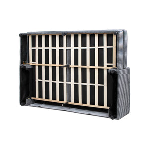 English Elm Jennifer Taylor Home - Goliath Oversized 86" Double Chaise Sofa Bed in Carbon Gray Corduroy — Plush Daybed, Deep Seats, Low-Profile Design B2719P318951