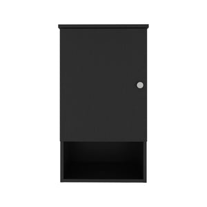 English Elm Bathbi 28" Medicine Cabinet with Two Interior Shelves and Open Shelf for Organized Bathroom Storage Black 30 L x 19 W x 4 H B070P234327