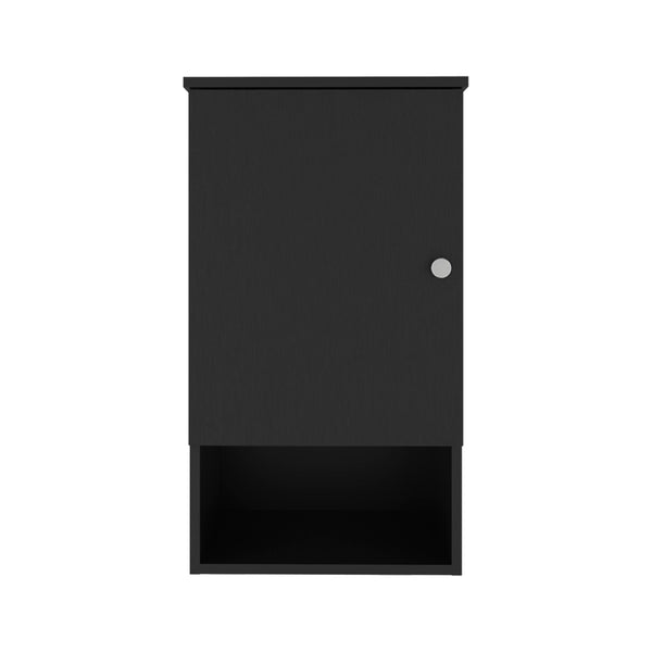 English Elm Bathbi 28" Medicine Cabinet with Two Interior Shelves and Open Shelf for Organized Bathroom Storage Black 30 L x 19 W x 4 H B070P234327