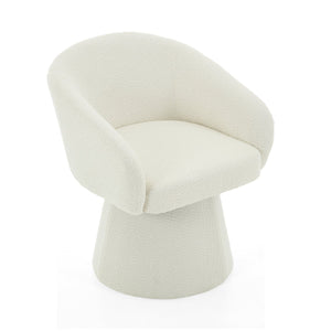 English Elm Christopher Knight Home® - Modern 360° Swivel Boucle Accent Chair Cream White — Plush Barrel Seat, Compact 300 lb Capacity, Stylish N765P292088W