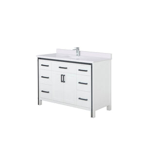 English Elm White Bath Vanity With Cultured Marble Top, Chrome Faucet, Soft-Close Drawers & Ample Storage B2731P260604-GIGA