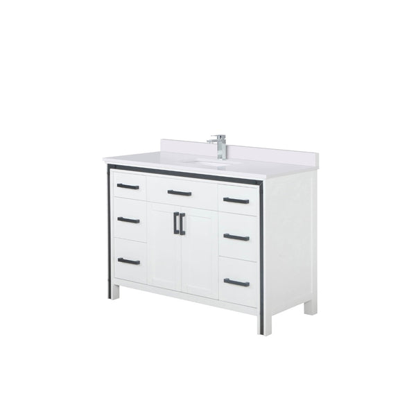 English Elm White Bath Vanity With Cultured Marble Top, Chrome Faucet, Soft-Close Drawers & Ample Storage B2731P260604-GIGA