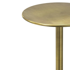 English Elm Melene Grey & Gold Side Table with Marble Base — Handcrafted Iron Accent End Table, 16x16x12 B136P203475