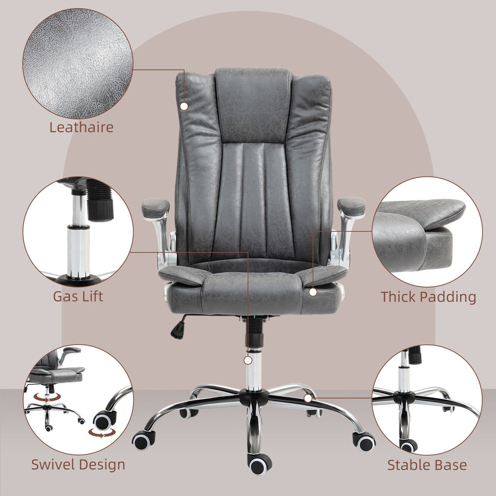 English Elm Homcom Executive Office Chair - High Back Microfiber With Adjustable Height, Tilt, And Padded Arms W2225P250018