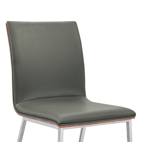 English Elm Crystal Upholstered Dining Chairs Walnut Veneer Back Faux Leather Seat Set of 2 B2736P464885