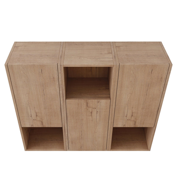 English Elm 36" Bathroom Side Cabinet - Stylish Wall-Mounted Storage, Soft-Close Doors & Durable Imitative Oak Finish W999S00374