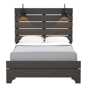 English Elm Wallace & Bay - Wallace & Bay  Junipe Brown Full Bed With Lights