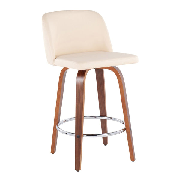 English Elm 26" Swivel Counterstools Whitewashed Wood Blue Upholstered Seat Set of 2 for Kitchen B202S00443