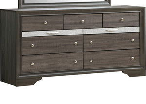 English Elm Madrid 6-Drawer Chest with Felt-Lined Full-Extension Drawers, Modern Laminate Wood Grain Finish Gray 43 L x 66 W x 20 H B078P285997