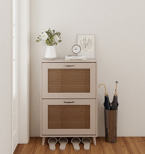 English Elm 2-Tier Shoe Rack Antique Grey - Stable Engineered Wood Entryway Organizer, Open Design Holds 12 Pairs, Space-Saving Durable Storage Solution W2139P306372