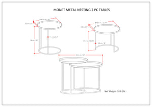 English Elm Monet - Handcrafted Metal 2-Piece Nesting Table Set In Black For Modern Industrial Elegance B136P158948