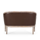 Christopher Knight Home® - Noble House - Faye Traditional Tufted Upholstered Loveseat, Dark Brown And Antique