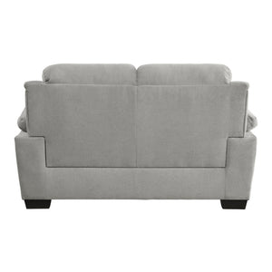 English Elm Hugh Channel Tufted Compact Loveseat Gray Polyester Foam Cushioned Contemporary Seating B056P416894
