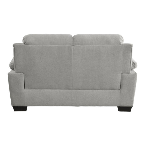 English Elm Hugh Channel Tufted Compact Loveseat Gray Polyester Foam Cushioned Contemporary Seating B056P416894