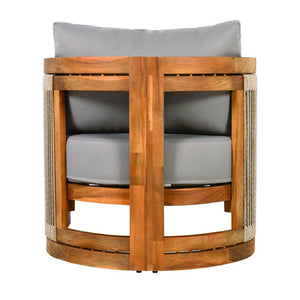 English Elm [set of 2] Acacia Hardwood Outdoor Club Chairs with Rope Weave Panels and Cushions N767P367654E_2