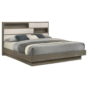English Elm Pierce Eastern King Platform Bed with Led Headboard and Italian Gloss Finish B062S01833