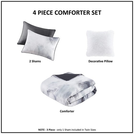 English Elm Twin/Twin Watercolor Tie Dye Comforter Set with Pillow | Soft Brushed Microfiber, Hypoallergenic Fill B035P203246