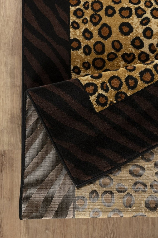 English Elm Tribes Multi 7'10" X 10'3" Animal Print Area Rug - Soft, Durable, Modern Beige & Black Design For Homes B186P316768-GIGA